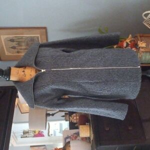 Stylus Charcoal Gray Boucle Teddy Midweight Zip Up Jacket